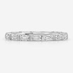 Brooke Eternity Round Baguette Moissanite w/ White Gold Band - TOVAA