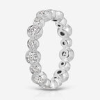 Beau Alternating Bezel Eternity Band w/ 3.0mm & 2.3mm Moissanite Stones - TOVAA