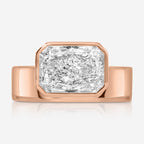 Allison Radiant Moissanite Engagement Ring Solitaire in 14k Rose Gold - TOVAA