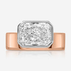 Allison Radiant Moissanite Engagement Ring Solitaire Two-Tone 14k Rose Gold And White Gold - TOVAA
