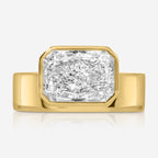 Allison Radiant Moissanite Engagement Ring Solitaire in 14k Yellow Gold - TOVAA