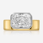 Allison Radiant Moissanite Engagement Ring Solitaire Two-Tone 14k Yellow Gold And White Gold - TOVAA
