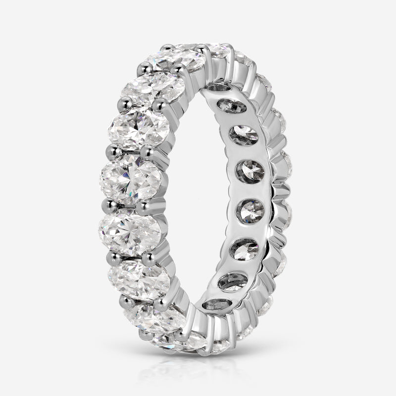 Faith Large Eternity Band w/ 5x3.5mm Colorless Oval Moissanites (Size 6.5) - TOVAA