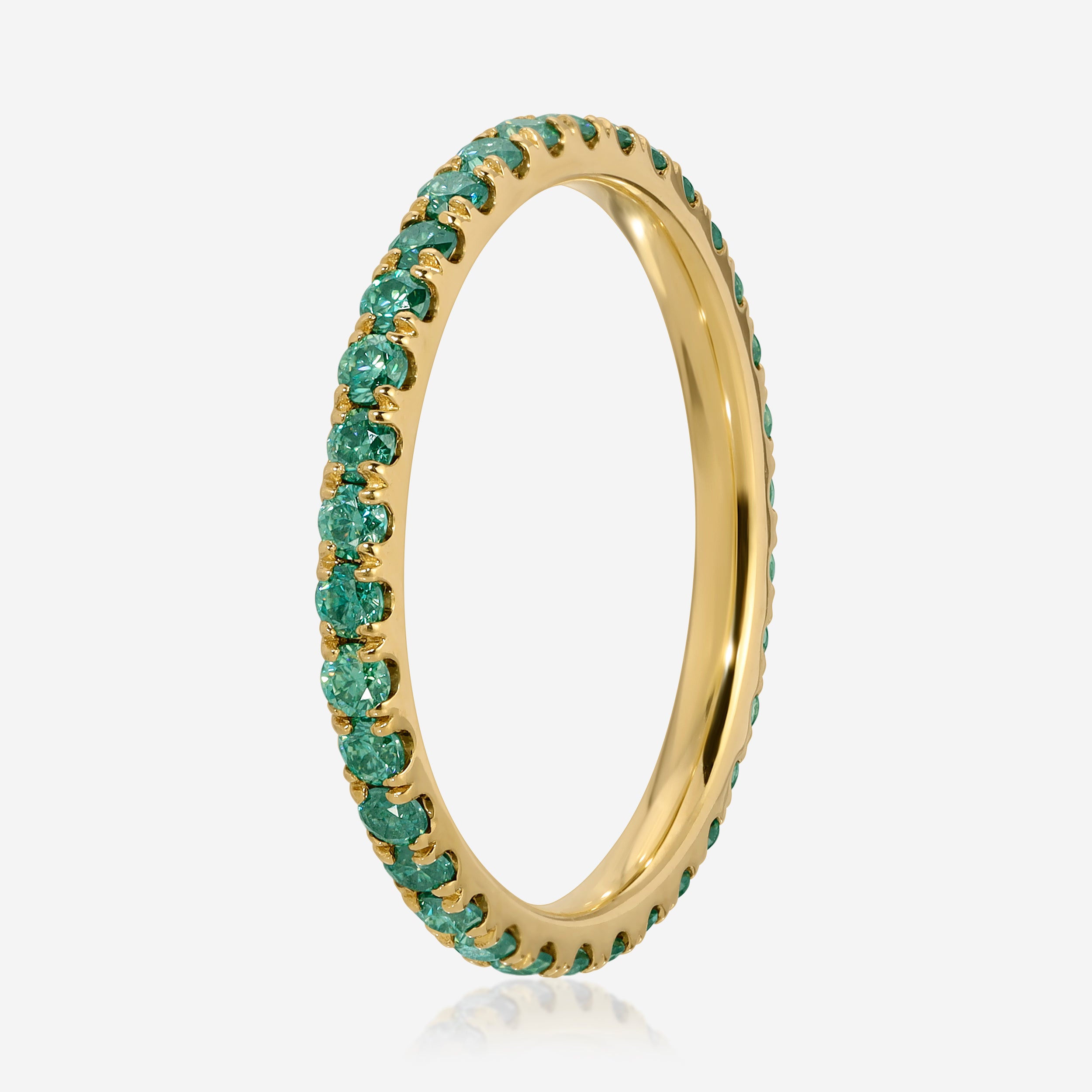 Colored Jesse Pavé Eternity Band w/ 1.70ct Colorless Oval Moissanite - TOVAA