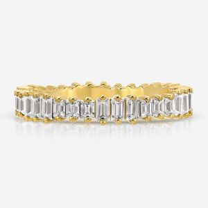 Alicia Moissanite Eternity Band w/ 14k Yellow Gold Band - TOVAA 