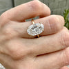 Olivia 7ct Flush Oval Moissanite Engagement Ring w/ 14k Yellow Gold Setting & Hidden Halo (Size 6) - TOVAA