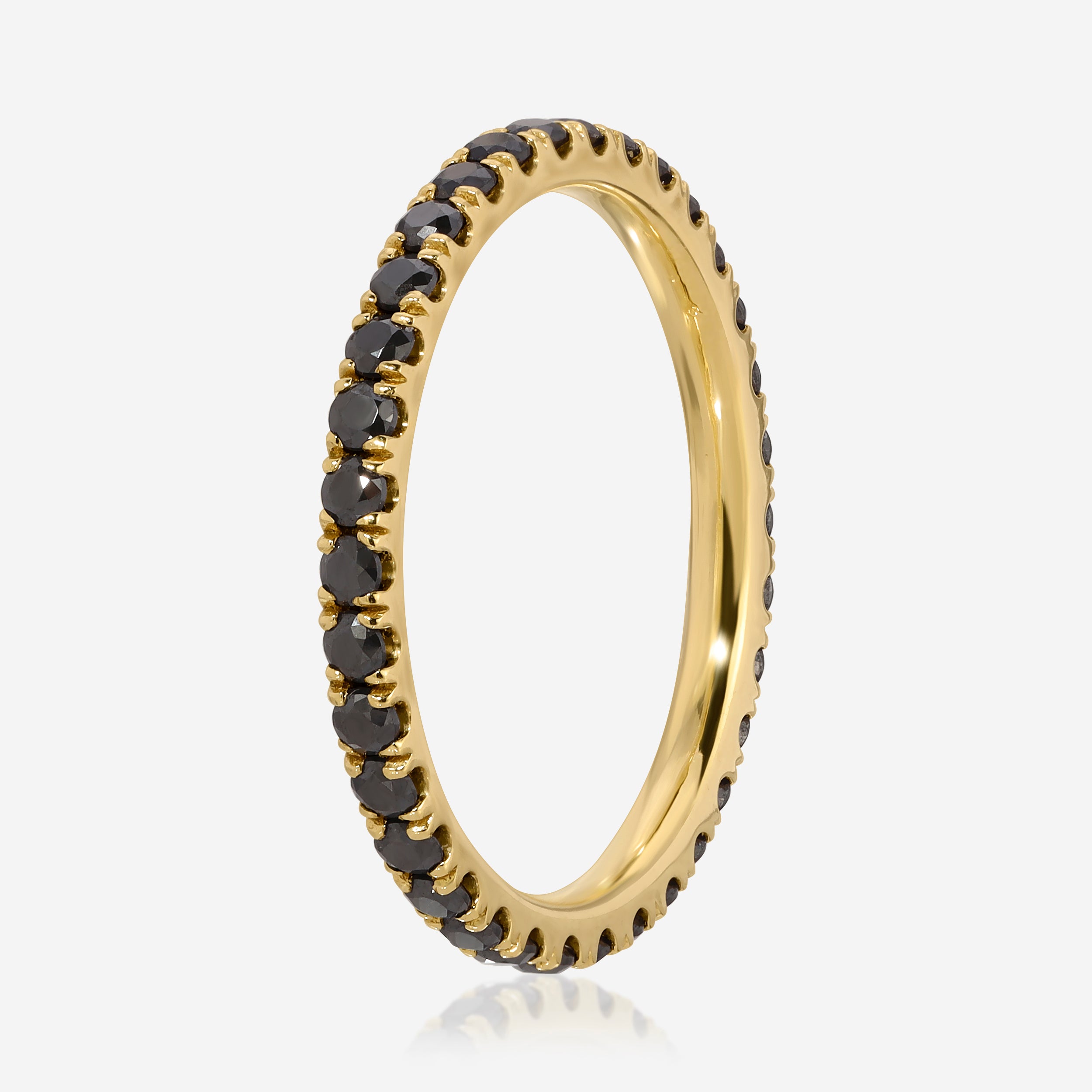 Colored Jesse Pavé 1.70ct Full Eternity Band w/ Colorless Oval Moissanite Stones in 14k Solid Gold - TOVAA