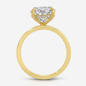 Cass 7 Carat Oval Moissanite Engagement Ring w/ 14k Yellow Gold Band - TOVAA 