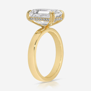 Cass 6.2 carat Emerald Engagement Ring w/ Hidden Halo in Yellow Gold - TOVAA