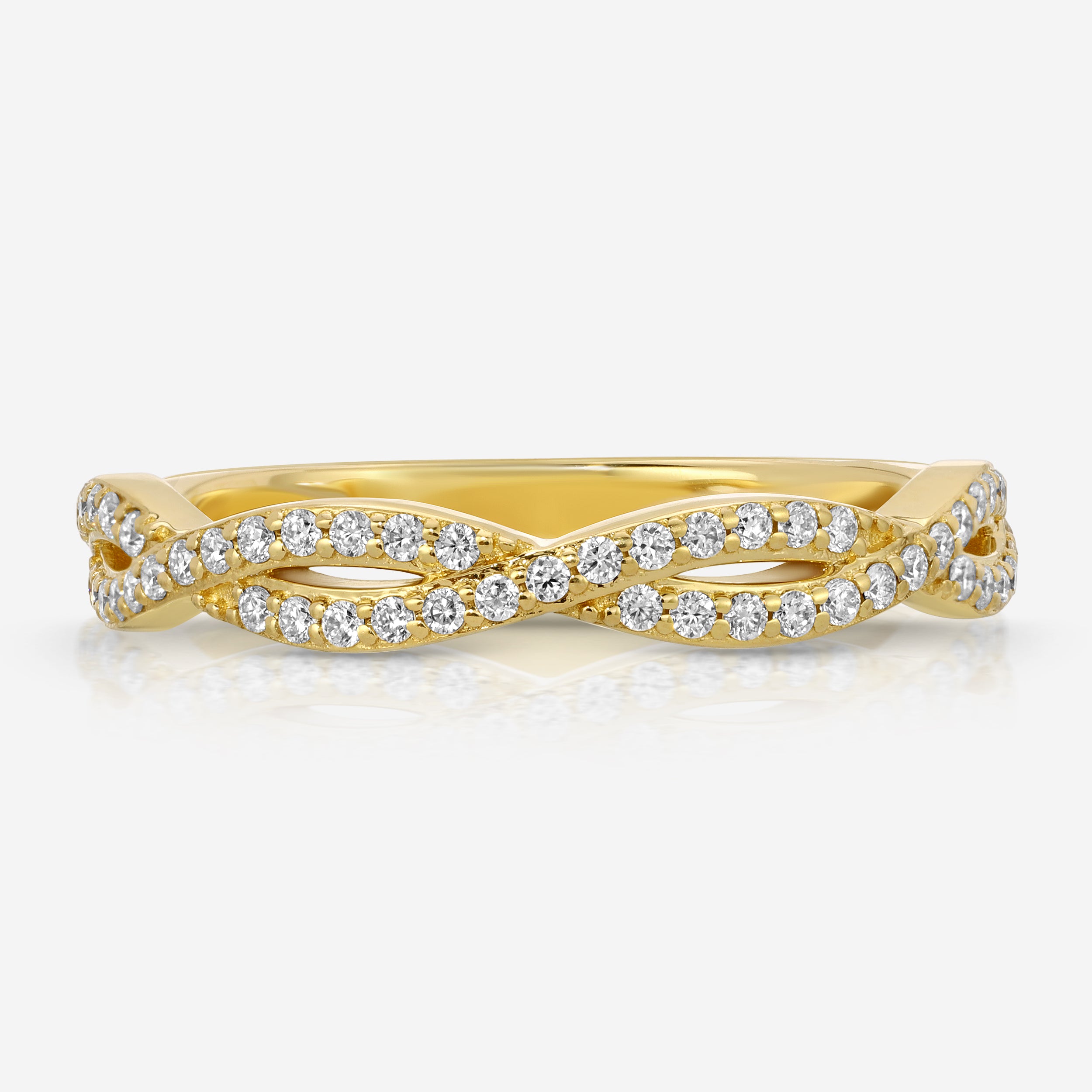 Aleiza Moissanite 3/4 Gold Eternity Band (Size 6.75) - TOVAA