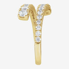 Bethany Lab Grown Diamond Bypass Ring w/ Gold Band - TOVAA