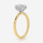 Danielle 2carat Moissanite Ring w/ 8mm Round Brilliant Cut Center Stone in Two-Tone Gold Setting - TOVAA
