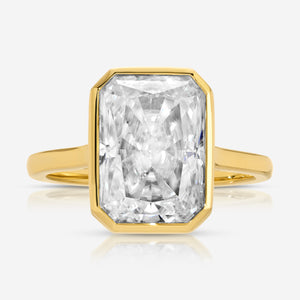 Cher 5.2ct Radiant Moissanite Engagement Ring w/ 14k Yellow Gold - TOVAA