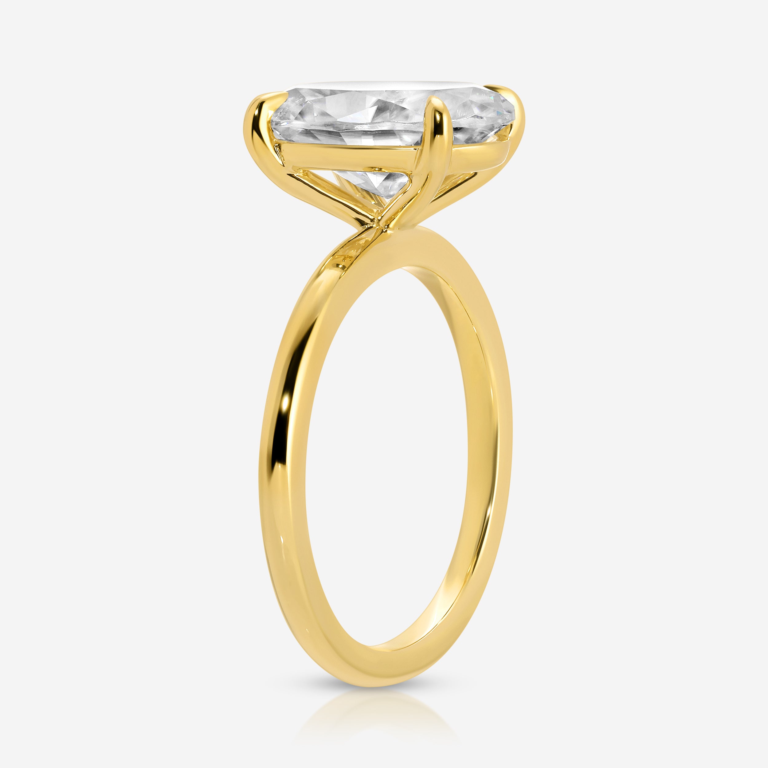 Olivia 4 Carat Moissanite Ring w/ 14k Yellow Gold Band - TOVAA