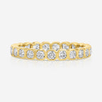 Asscher Moissanite Baby Bezel Band w/ 14k Solid Gold Setting - TOVAA