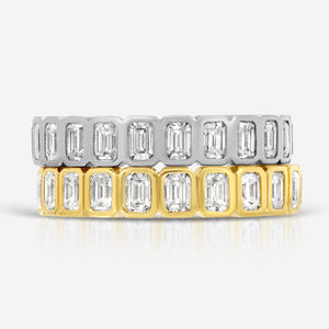 Beau Emerald Bezel Eternity Bands