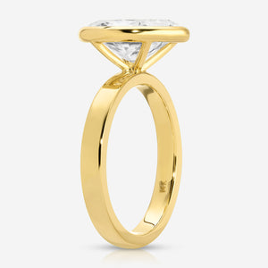 Bella/Cass 4.7 Carat Oval Moissanite Bezel Engagement Ring - TOVAA