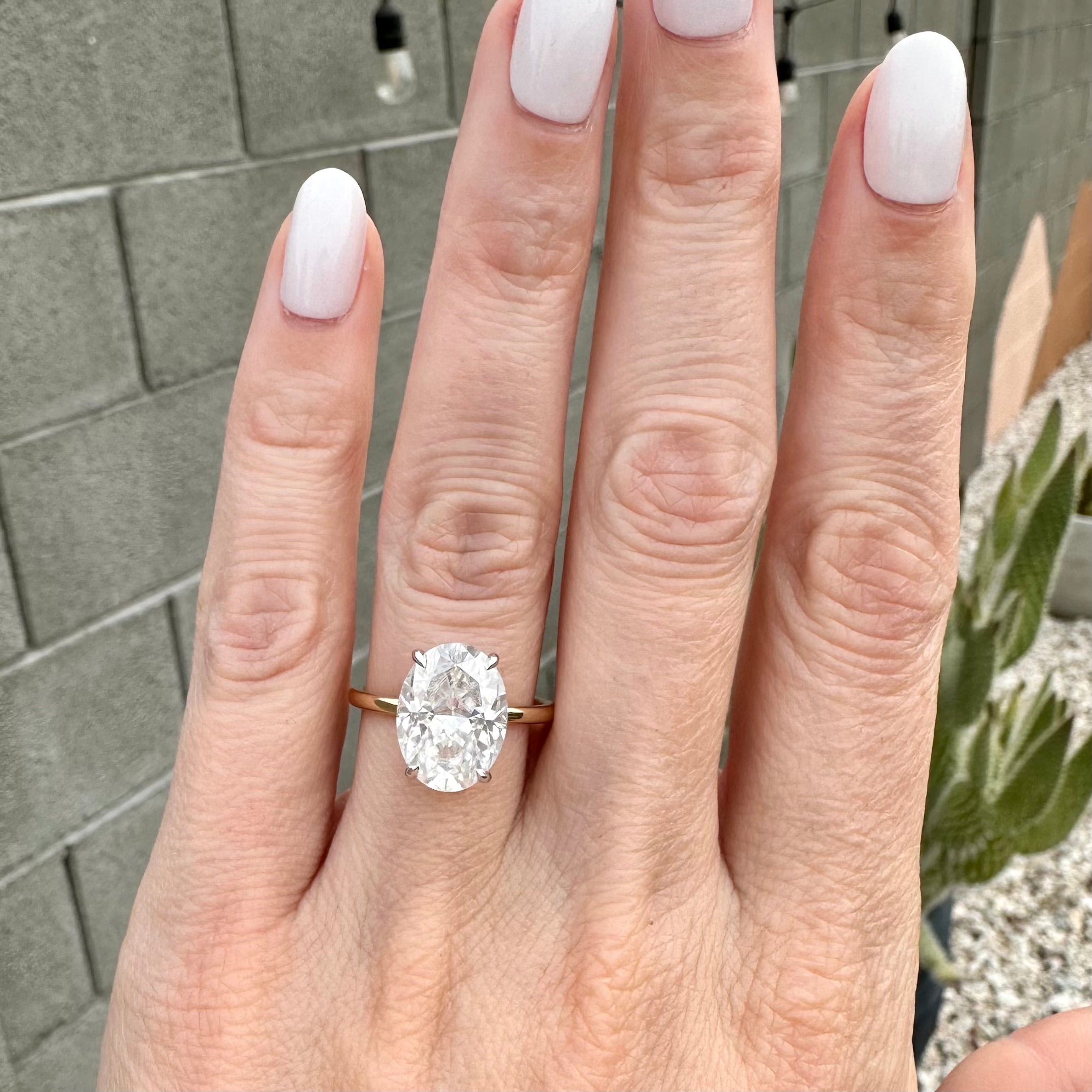 Olivia Flush 6.2 Carat Oval Moissanite Ring w/ 14k Yellow Gold Band - TOVAA