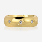 Rose 0.45ct Lab Diamond Engagement Ring w/ 6mm Half Round Band - TOVAA