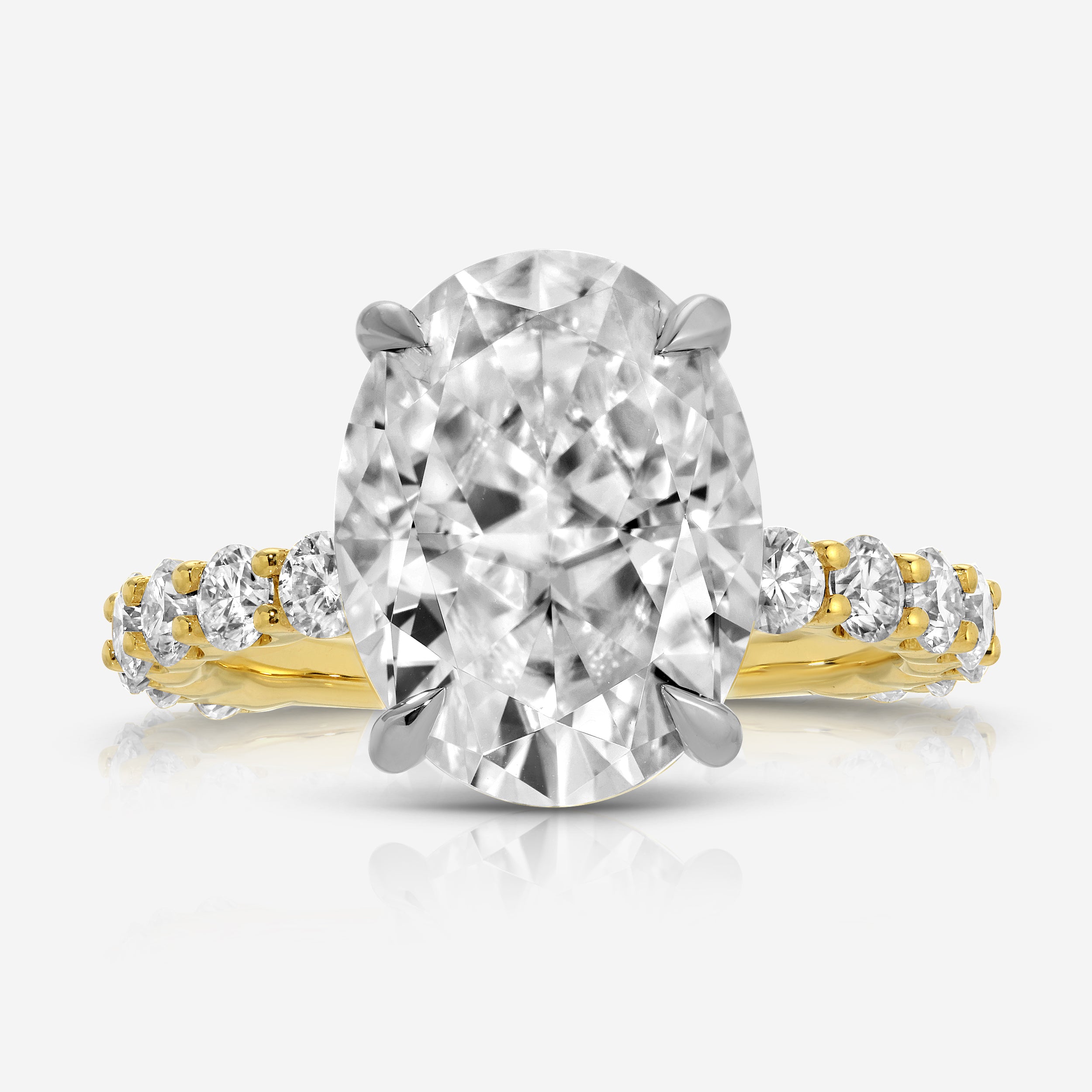 Destiny 5.5ct Oval Moissanite Engagement Ring w/ Hidden Halo - TOVAA