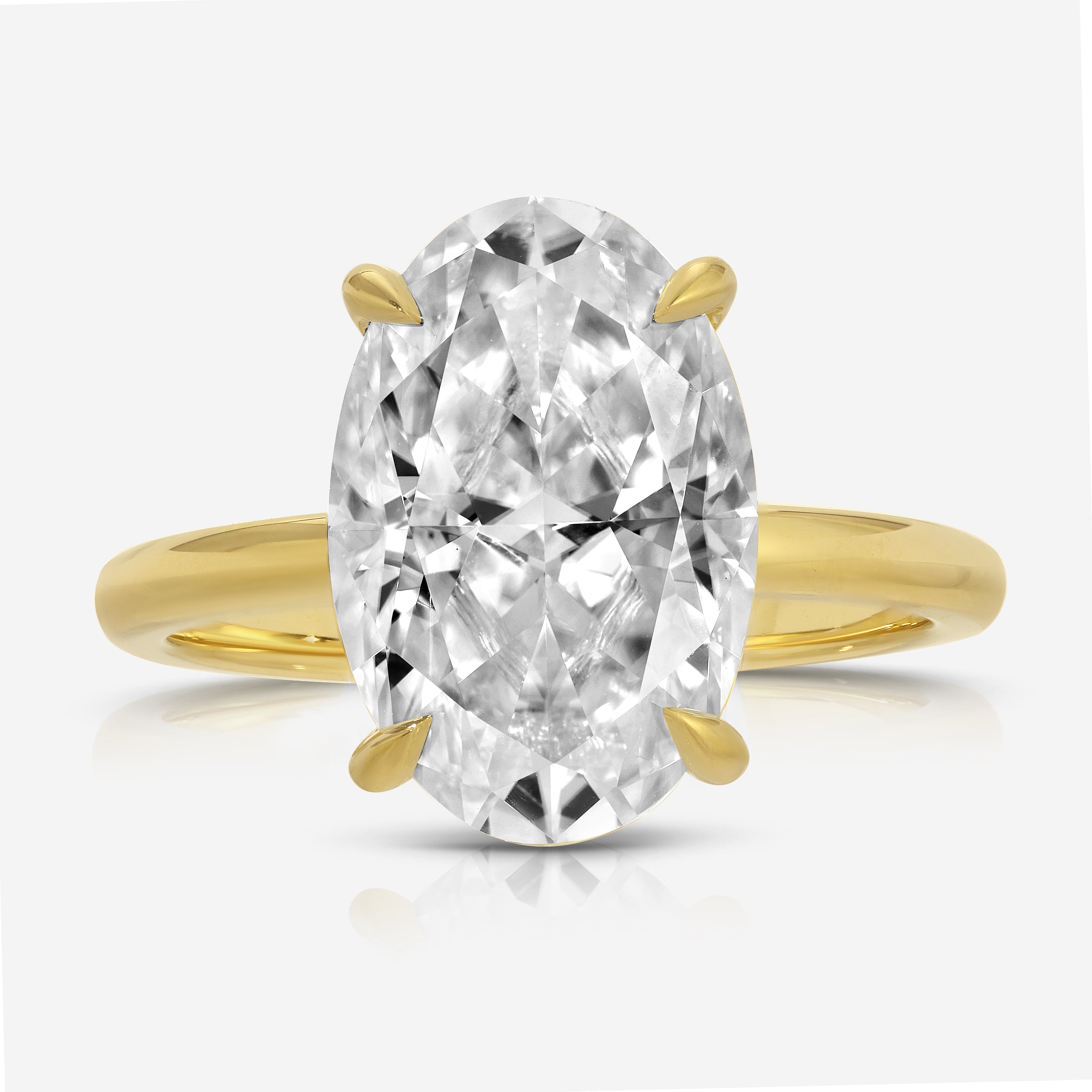 Olivia Flush 7ct Oval Moissanite Engagement Ring - TOVAA