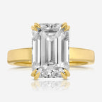 Cass 6.2ct Emerald Engagement Ring w/ Hidden Halo in 14k Yellow Gold - TOVAA