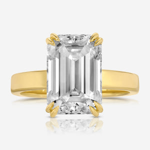 Cass 6.2ct Emerald Engagement Ring w/ Hidden Halo in 14k Yellow Gold - TOVAA