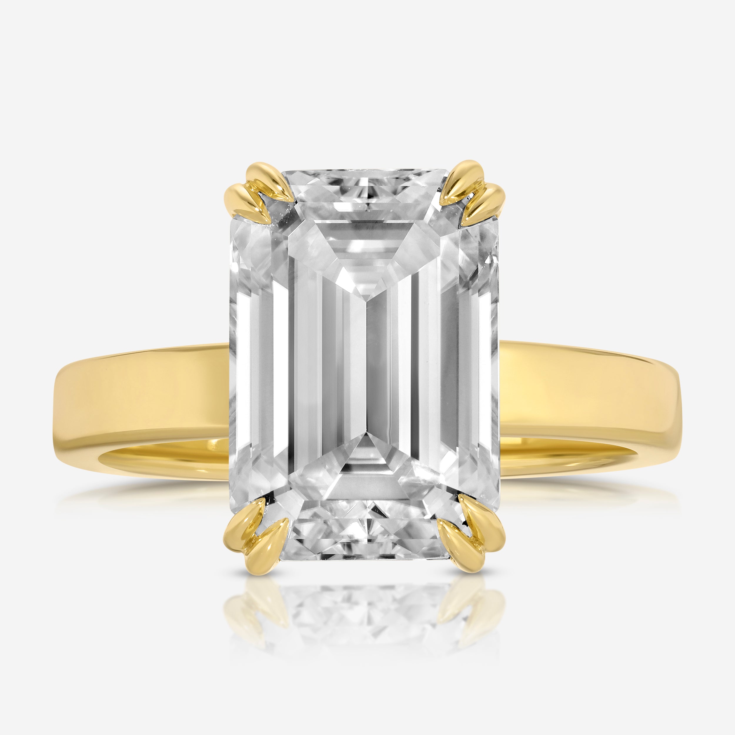 Cass 6.2ct Emerald Engagement Ring w/ Hidden Halo in 14k Yellow Gold - TOVAA