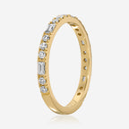 Maria Moissanite Wedding Band w/ 2mm Wide 3/4 Eternity Band - TOVAA