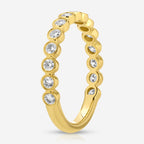 Round Baby Bezel Band w/ 3/4 Moissanite Eternity Band - TOVAA