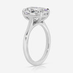 Morgan 5.2 carat Oval Diamond Cut Moissanite Engagement Ring w/ 1.8mm White Gold Band - TOVAA