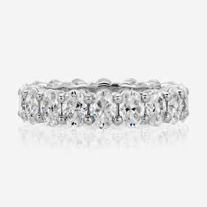 Faith 3/4 Carat Moissanite Full Eternity Band w/ Colorless Oval Stones Set in 14k Gold - TOVAA