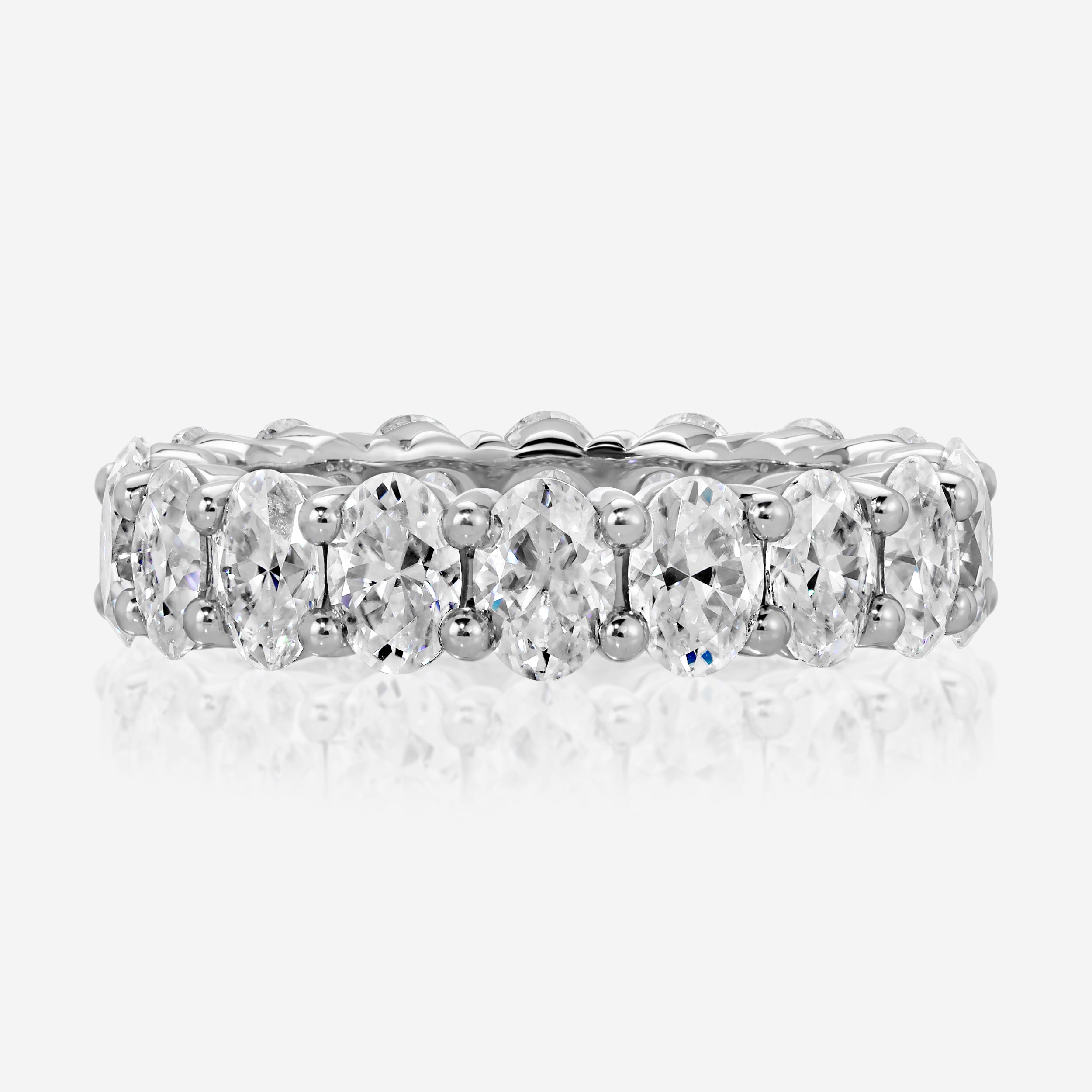Faith 3/4 Carat Moissanite Full Eternity Band w/ Colorless Oval Stones Set in 14k Gold - TOVAA