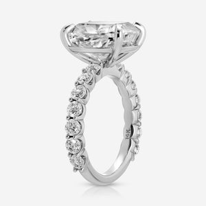 Destiny 4.2 Carat Cushion Moissanite Engagement Ring w/ 2.5mm Round Brilliants on the Band - TOVAA