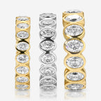 Beau Moisanite Oval Bezel Eternity Bands - TOVAA