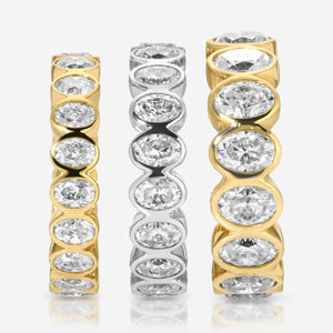 Beau Moisanite Oval Bezel Eternity Bands - TOVAA
