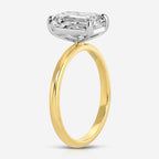 Kate Flush 2.65 carat Emerald Lab Diamond Ring w/ 14k White & Yellow Gold Band - TOVAA