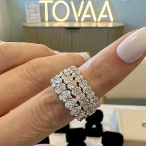 Faith Oval Moissanite Full Eternity Band - TOVAA
