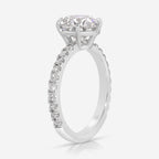 Becca 2.5 Carat Round Moissanite Engagement Ring w/ Lab Diamond Melee (Size 5.5) - TOVAA