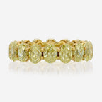 Faith Canary Yellow Oval Moissanite Eternity Band (Size 6.75) - TOVAA