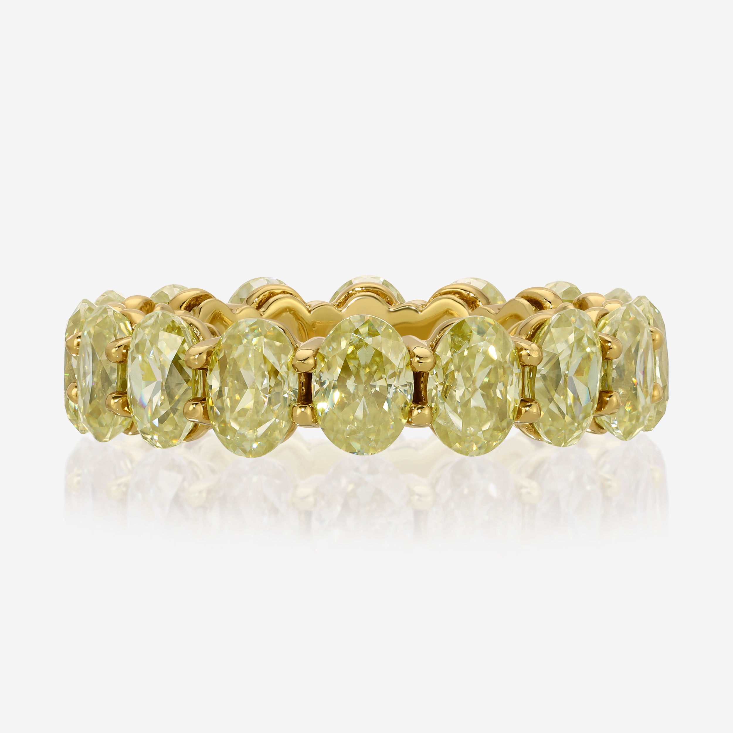 Faith Canary Yellow Oval Moissanite Eternity Band (Size 6.75) - TOVAA