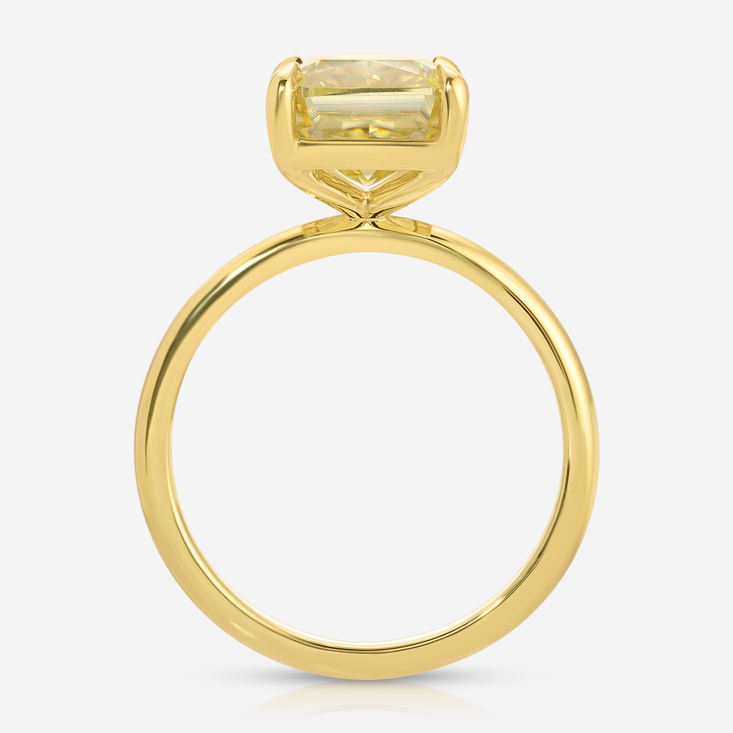 Kate Flush 4.8ct Canary Moissanite Engagement Ring in Flush Set Design - TOVAA