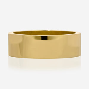 Solid Gold Flat Cigar Band Ring 5mm - TOVAA