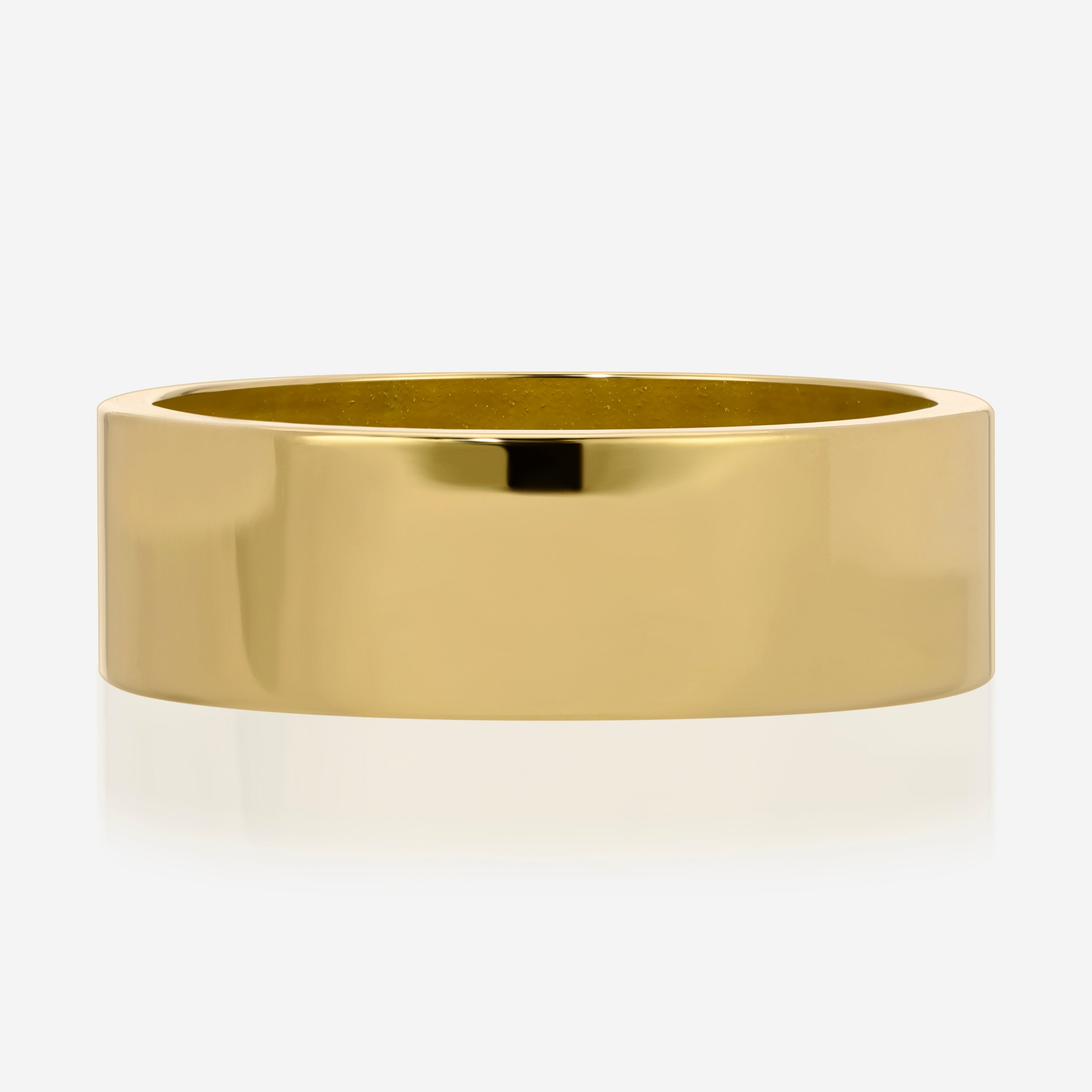 Solid Gold Flat Cigar Band Ring 5mm - TOVAA