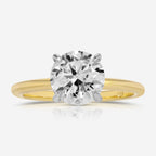 Danielle 2ct Round Moissanite Engagement Ring w/ 14k White & Yellow Gold Band - TOVAA