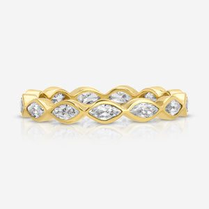 Marquise Baby Bezel Moissanite Full Eternity Band - TOVAA