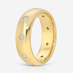 Rose Engagement Ring w/ 0.45 carat Lab Diamonds on 6mm Half Round Band - TOVAA