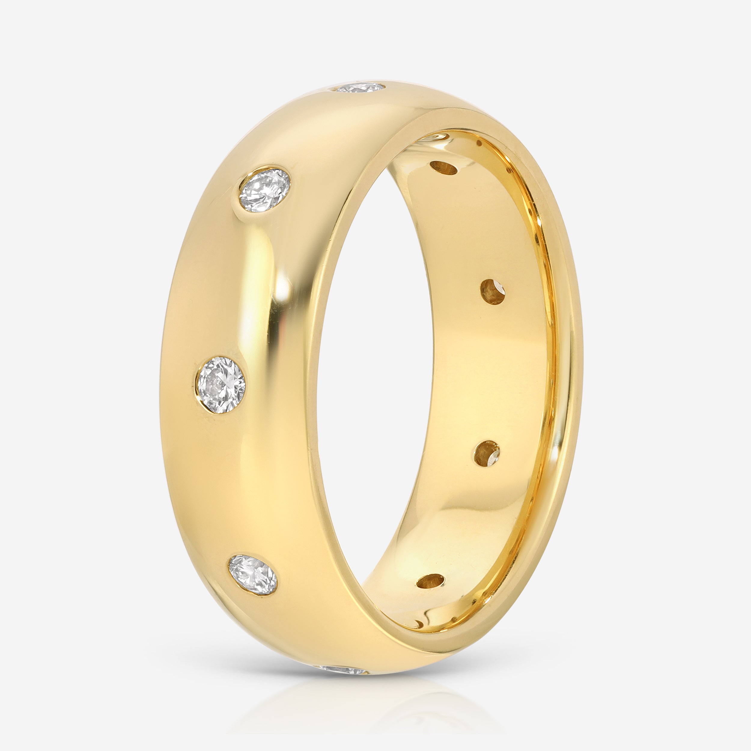 Rose Engagement Ring w/ 0.45 carat Lab Diamonds on 6mm Half Round Band - TOVAA