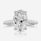Morgan 5.2ct Diamond Cut Oval Moissanite Engagement Ring w/ 1.8mm White Gold Band - TOVAA