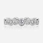 Beau Alternating Bezel Eternity Band w/ 14k White Gold Band - TOVAA
